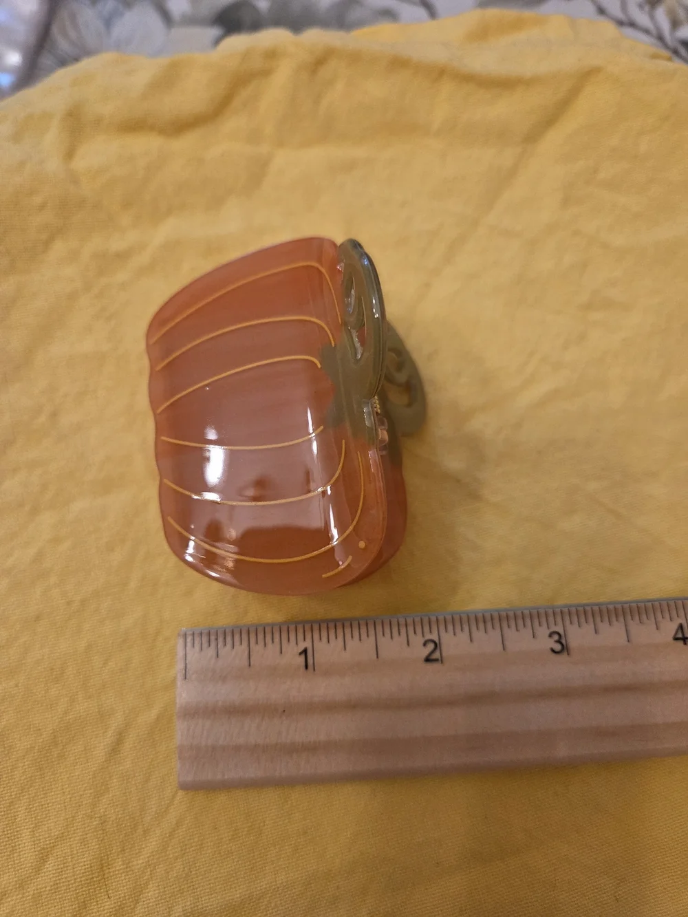 Orange And Green Pumpkin Hair Claw Clip